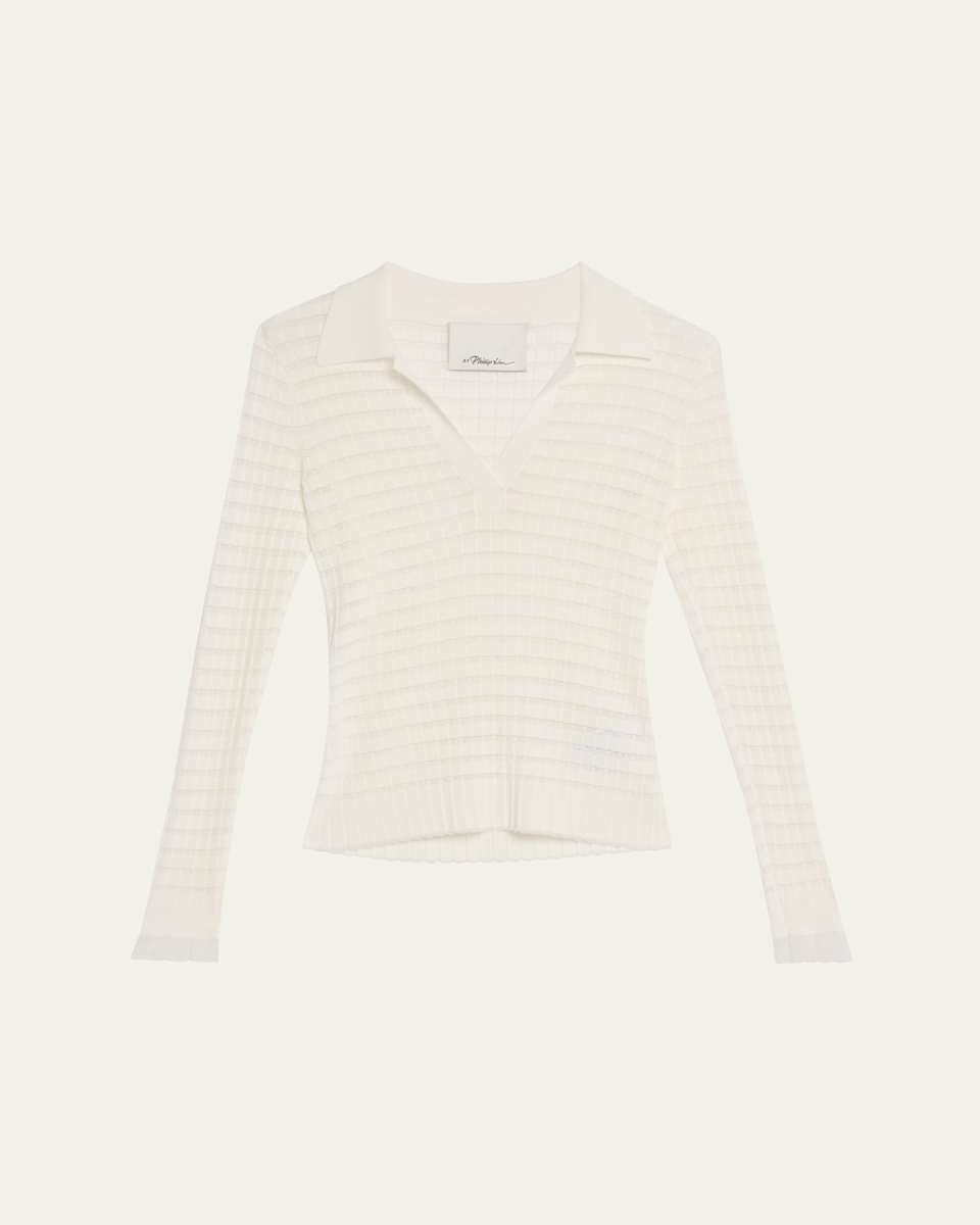 Long-Sleeve Polo Top